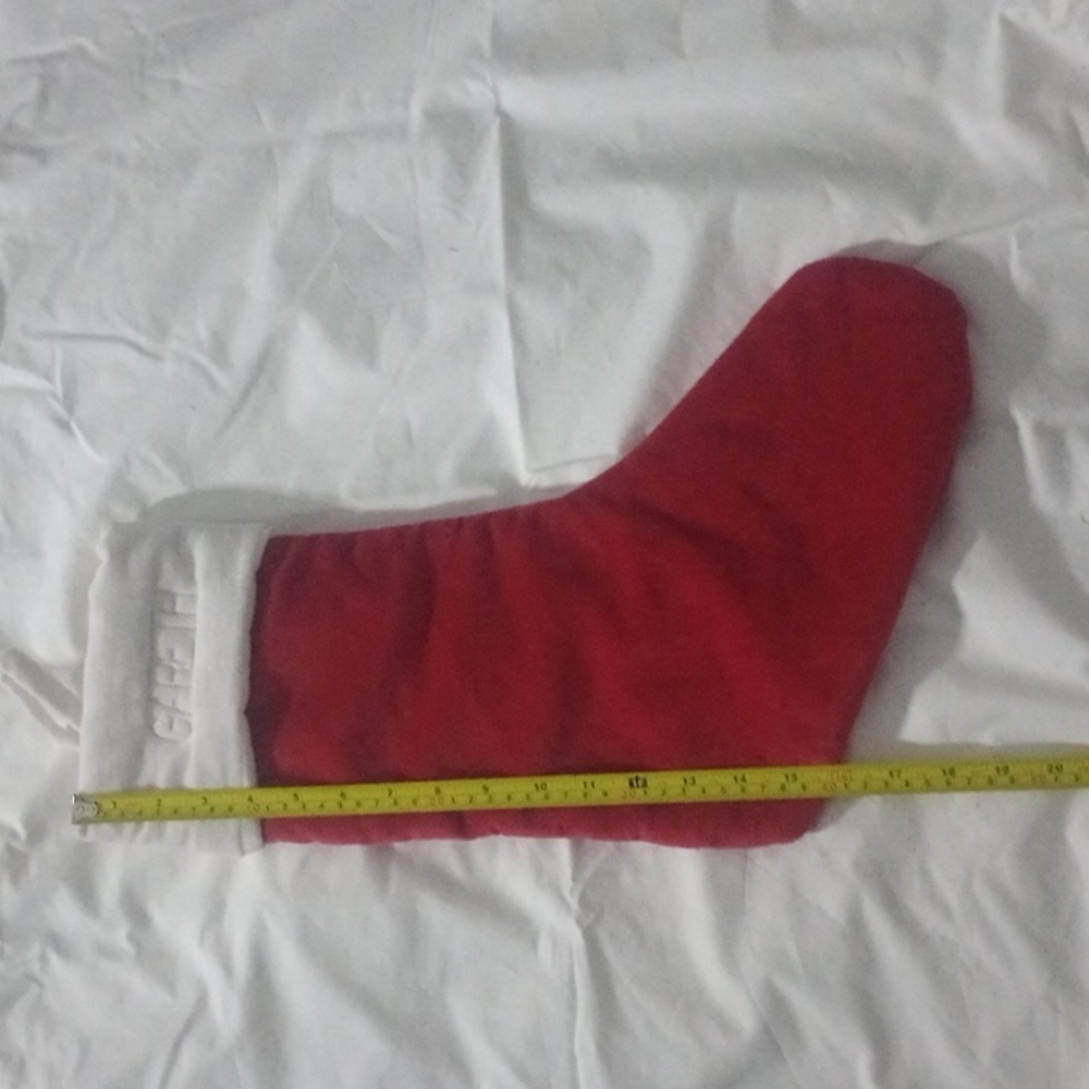 West elm “Gareth” red and cream velvet Christmas stocking 